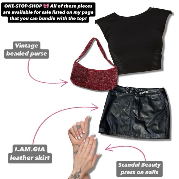 Maniere De Voir Black Padded Shoulder Crop Top - Picture 3 of 6